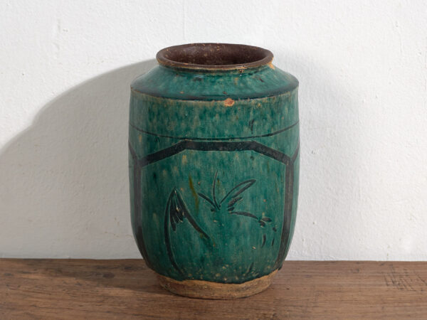 Vase ancien émaillé avec des motifs végétaux (c.1820) #15