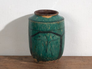 Jarrón esmaltado antiguo con motivos vegetales (c.1820) #15