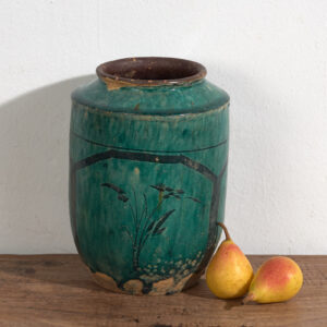 Jarrón esmaltado antiguo con motivos vegetales (c.1820) #15