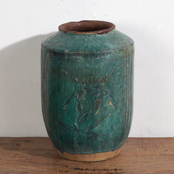 Antiguo jarrón de color verde turquesa (c.1820) #34