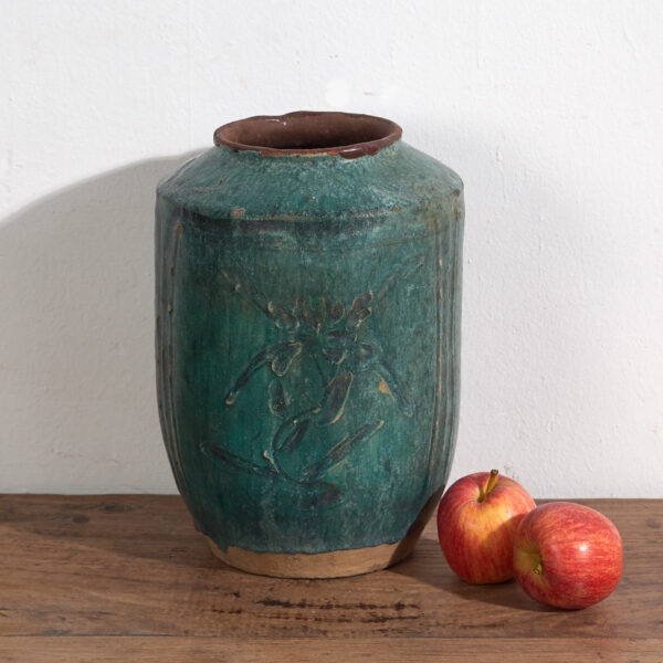 Antiguo jarrón de color verde turquesa (c.1820) #34