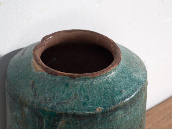 Antiguo jarrón de color verde turquesa (c.1820) #34