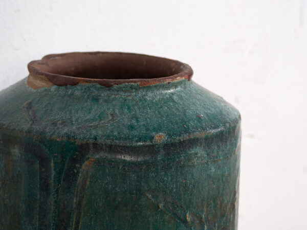 Antiguo jarrón de color verde turquesa (c.1820) #34