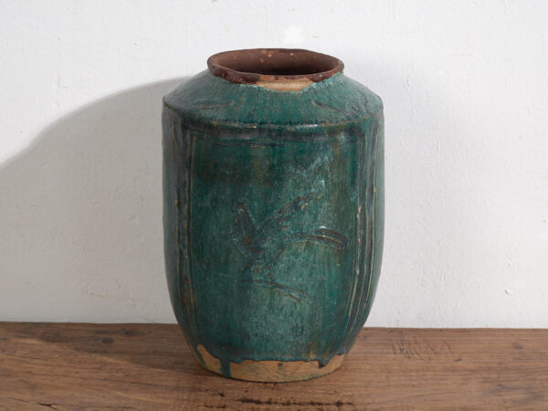 Antiguo jarrón de color verde turquesa (c.1820) #34