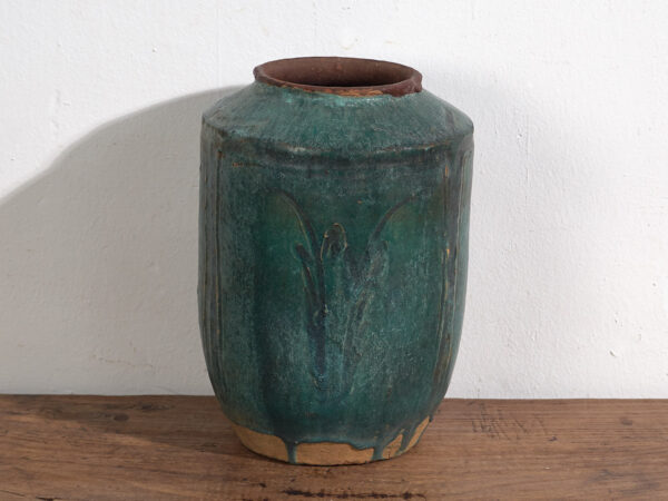 Antiguo jarrón de color verde turquesa (c.1820) #34