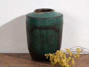 Jarrón alto antiguo de color verde turquesa (c.1820) #37