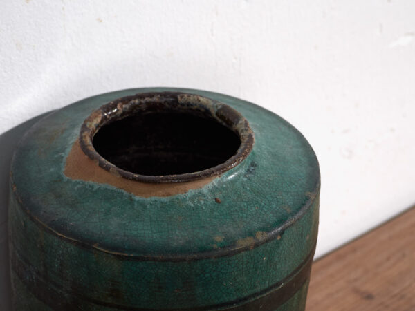 Antique tall turquoise green vase (c.1820) #37