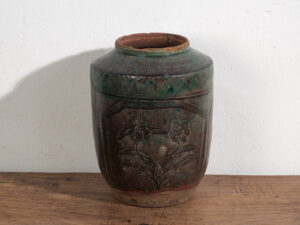Antique oriental vase with floral relief (c.1820) #38