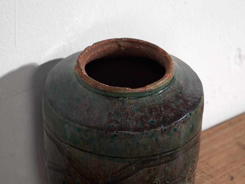 Antique oriental vase with floral relief (c.1820) #38