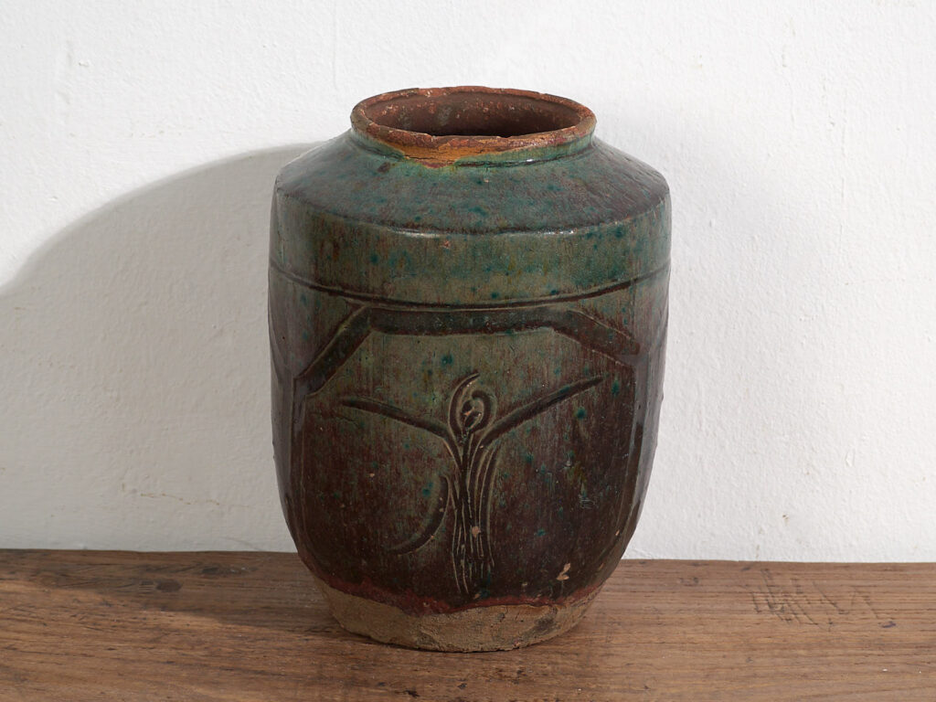 Antique oriental vase with floral relief (c.1820) #38