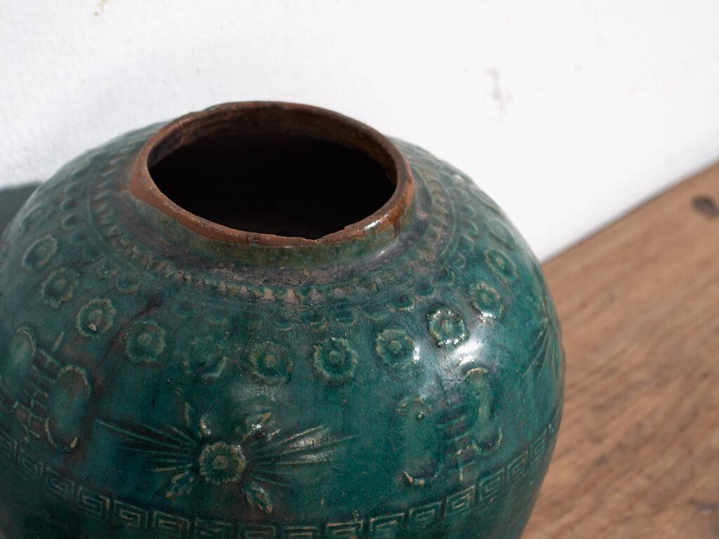 Petit vase ancien vert émeraude (vers 1820) #12