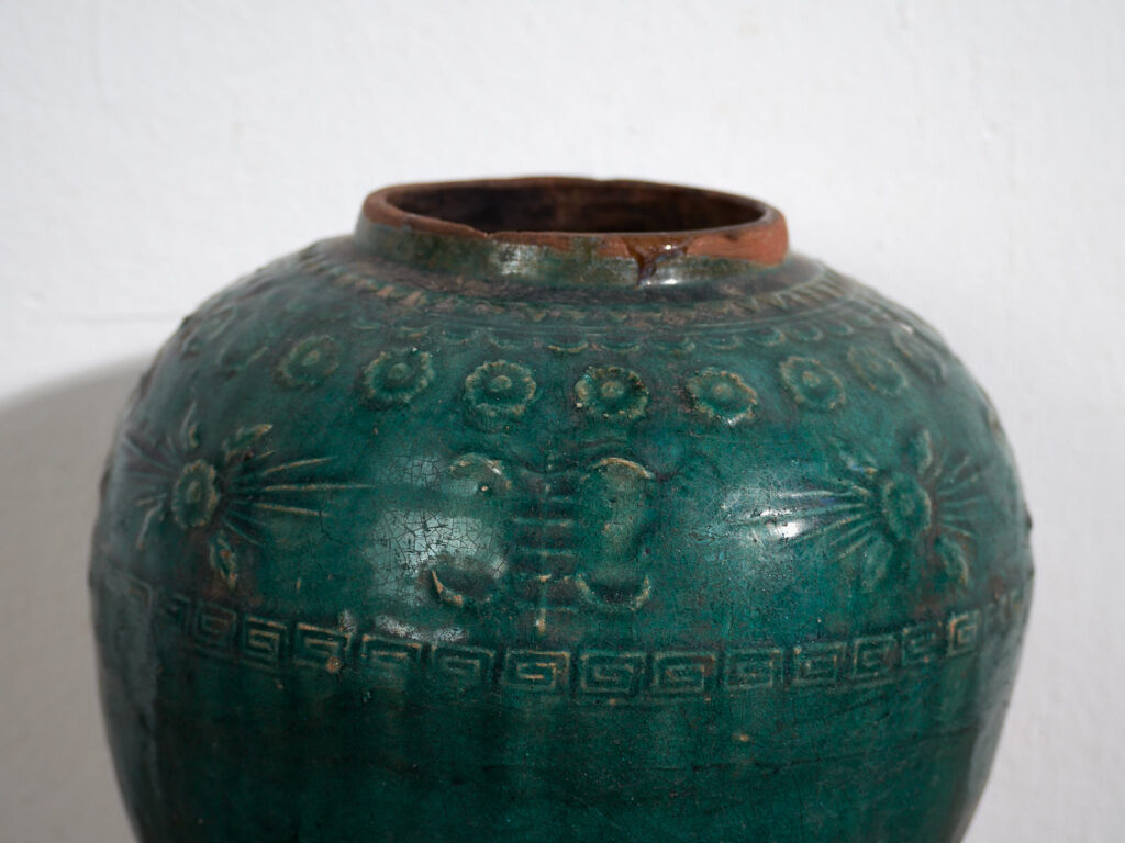 Petit vase ancien vert émeraude (vers 1820) #12