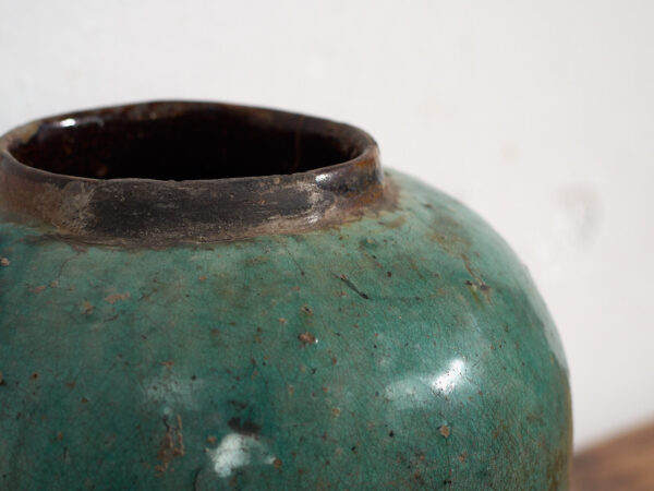 Antiguo jarrón de color verde esmeralda (c.1820) #13