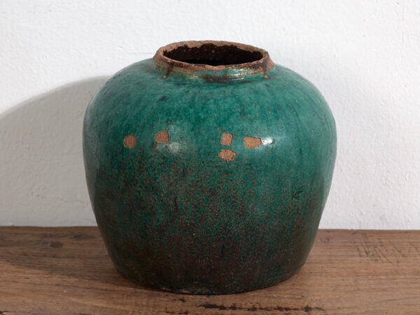 Vase rond ancien en céramique émaillée (vers 1820) #16