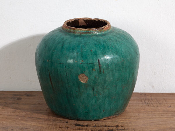 Vase rond ancien en céramique émaillée (vers 1820) #16