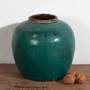 Jarrón redondo antiguo de color verde (c.1820) #28