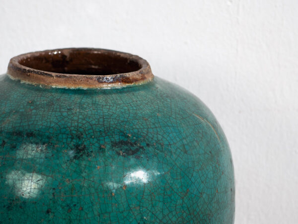 Vase rond vert ancien (c.1820) #28
