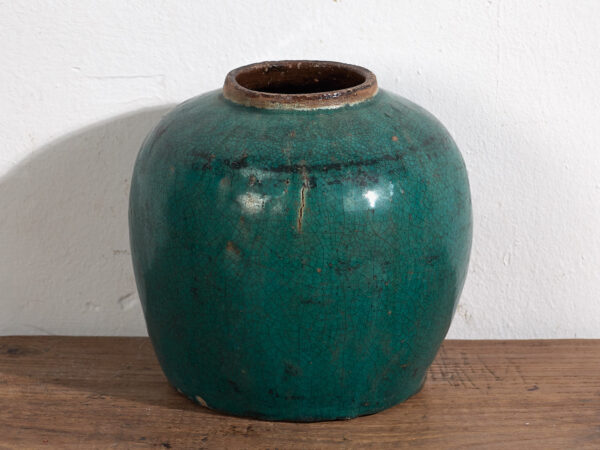 Vase rond vert ancien (c.1820) #28