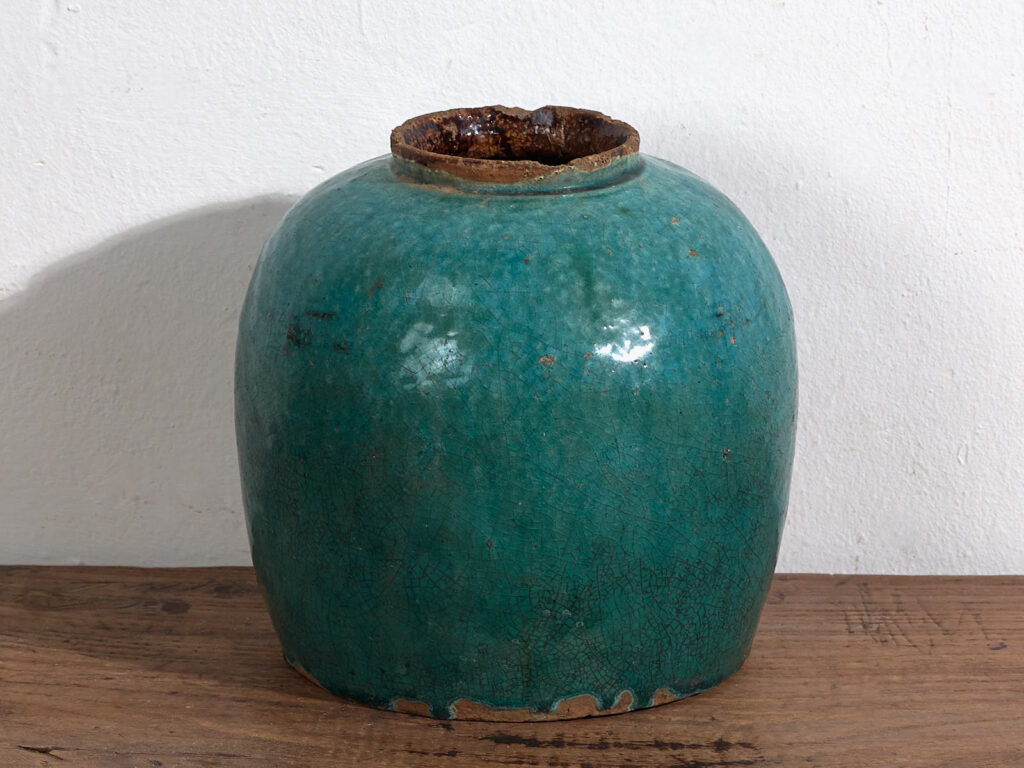 Antique turquoise green vase (c.1820) #30