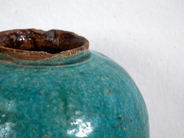 Antiguo jarrón de color verde turquesa (c.1820) #30