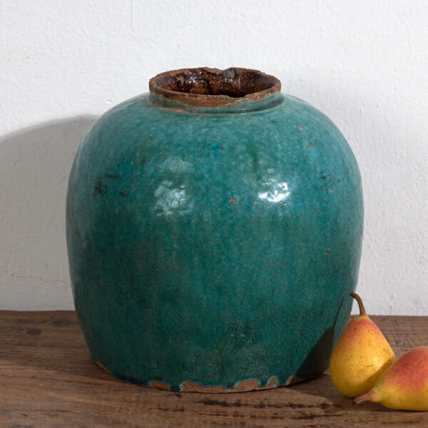Antiguo jarrón de color verde turquesa (c.1820) #30
