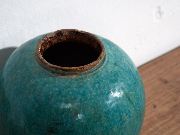 Antiguo jarrón de color verde turquesa (c.1820) #30