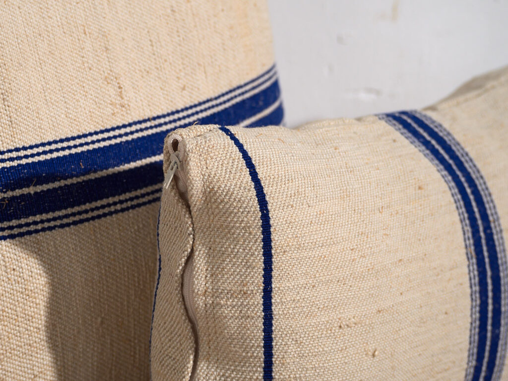 Cojines azules de lino antiguo #2