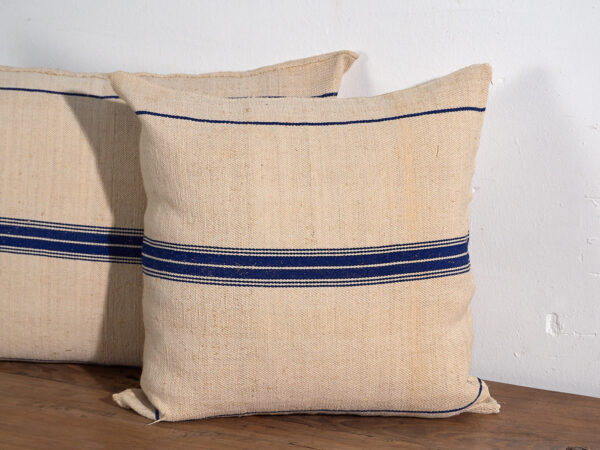 Cojines azules de lino antiguo #2