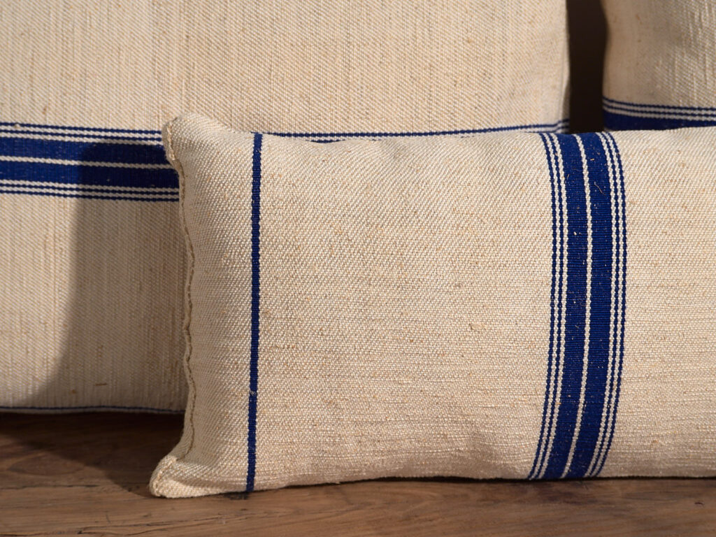 Cojines azules de lino antiguo #2
