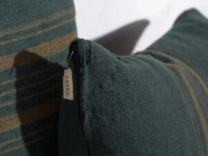 Cojín verde de lino antiguo #1