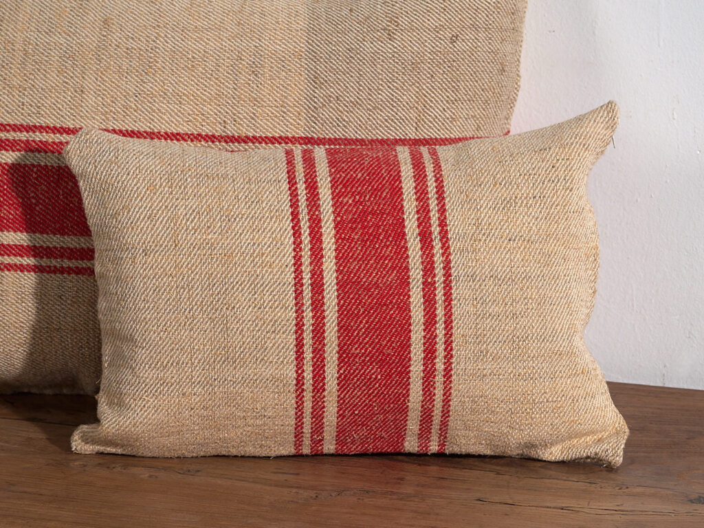 Cojines rojos de lino antiguo. Conjunto de 2 piezas #2