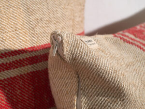 Cojines rojos de lino antiguo. Conjunto de 2 piezas #2