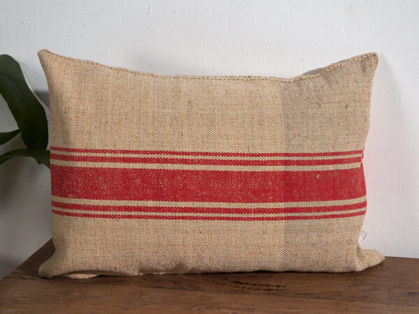 Cojines rojos de lino antiguo. Conjunto de 2 piezas #2