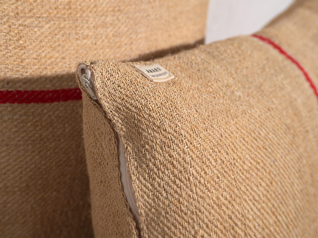 Cojines de lino antiguo con rayas rojas #3