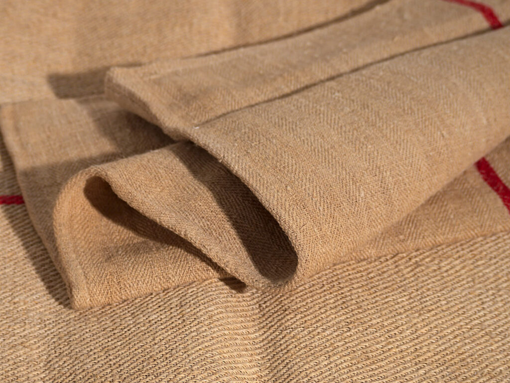 Cojines de lino antiguo con rayas rojas #3