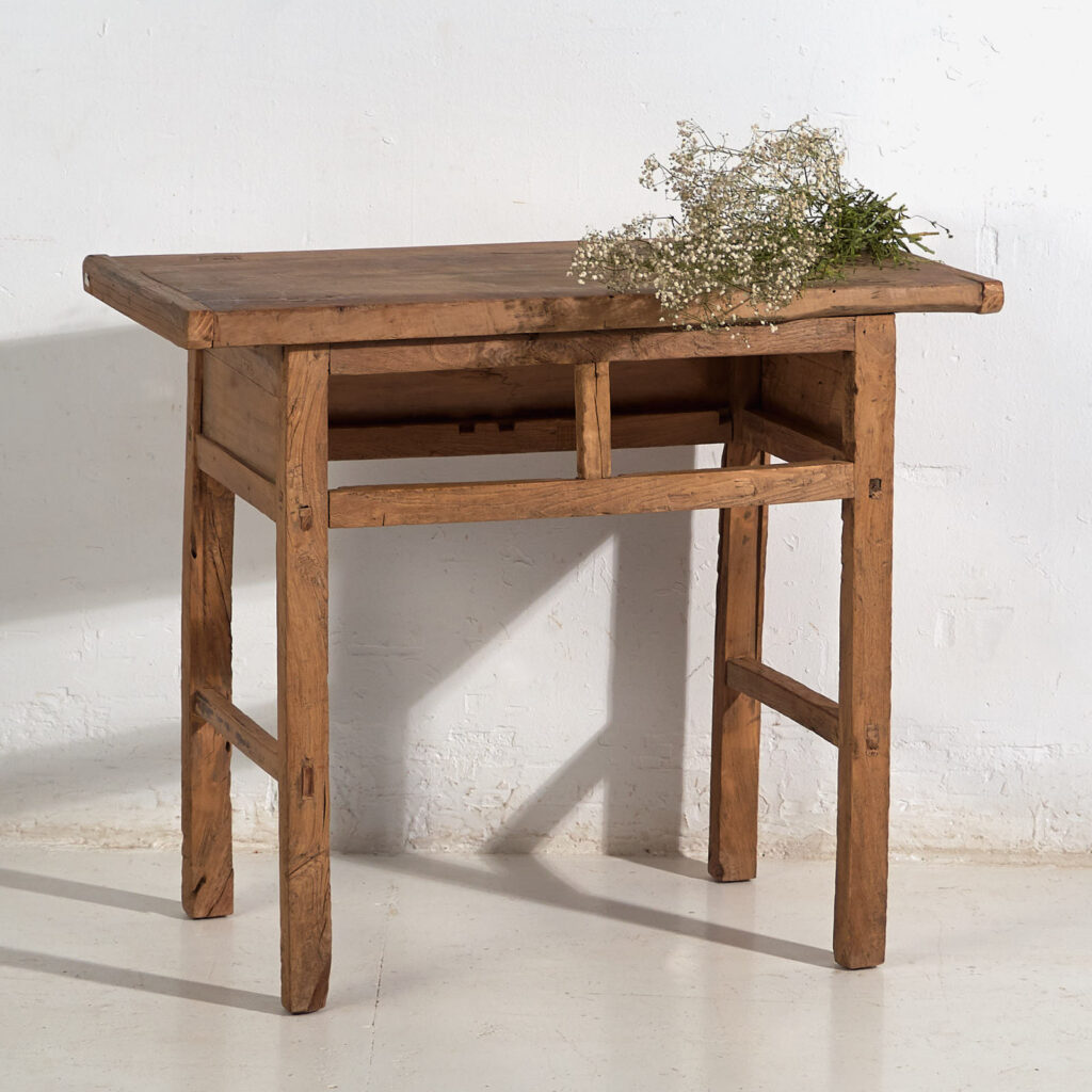 Antigua mesa consola de madera maciza (c.1900) #31