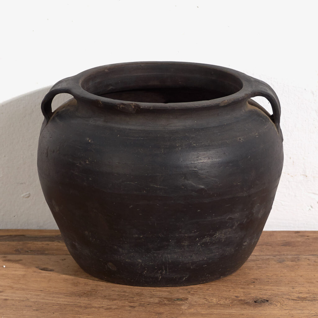 Jarrón pequeño antiguo de cerámica (c.1900) #7