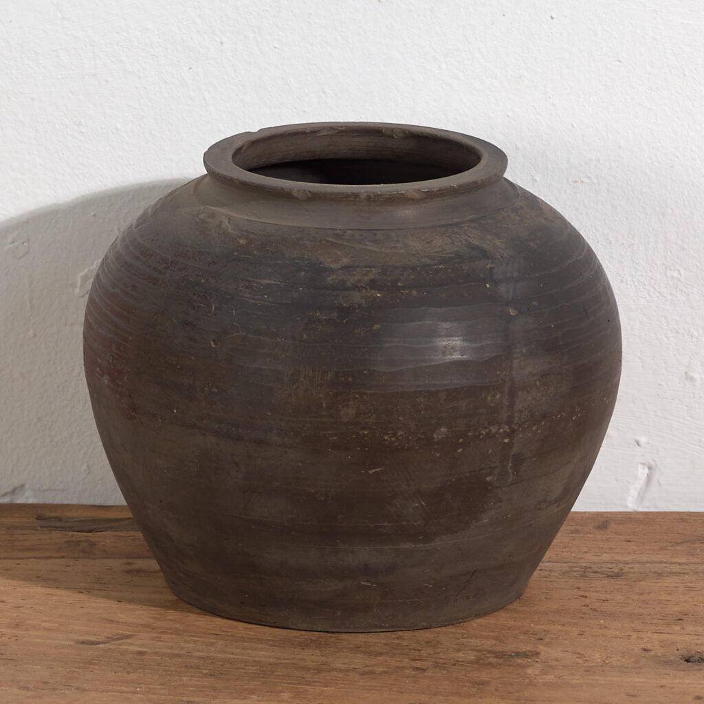 Antiguo jarrón redondo de cerámica (c.1900) #14