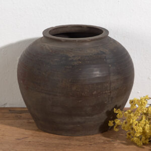 Antiguo jarrón redondo de cerámica (c.1900) #14