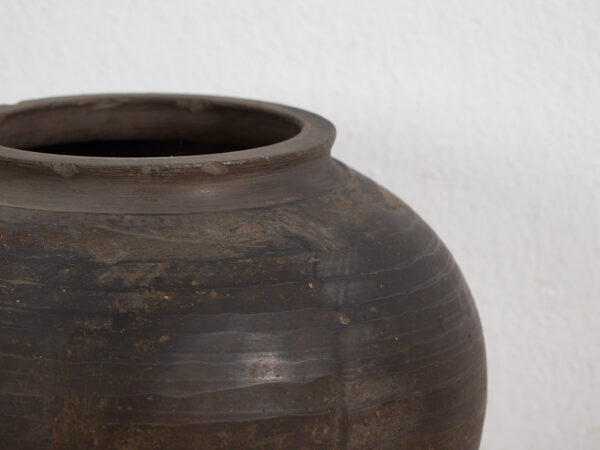 Antiguo jarrón redondo de cerámica (c.1900) #14