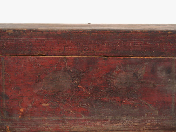 Caja antigua de color rojo granate (c.1900) #10