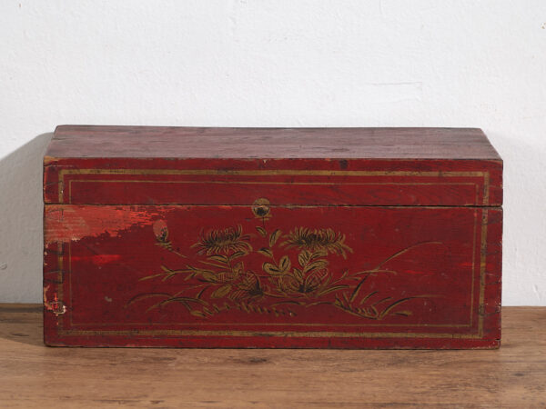 Pequeño cofre antiguo con detalles florales (c.1900) #30