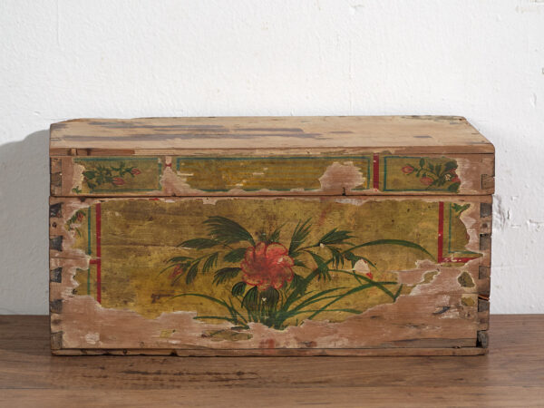 Pequeña caja antigua oriental con detalles florales (c.1900) #32