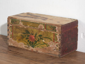 Pequeña caja antigua oriental con detalles florales (c.1900) #32