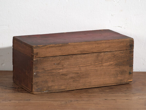Antiguo cofre oriental de color rojo granate (c.1900) #36