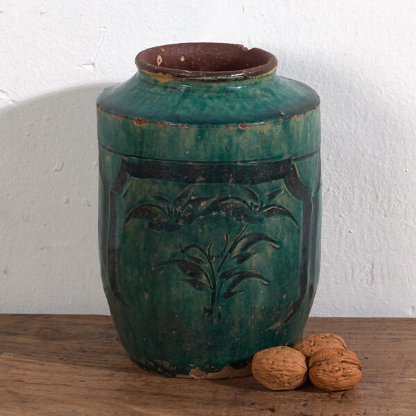 Antiguo jarrón chino con detalles vegetales (c.1820) #11