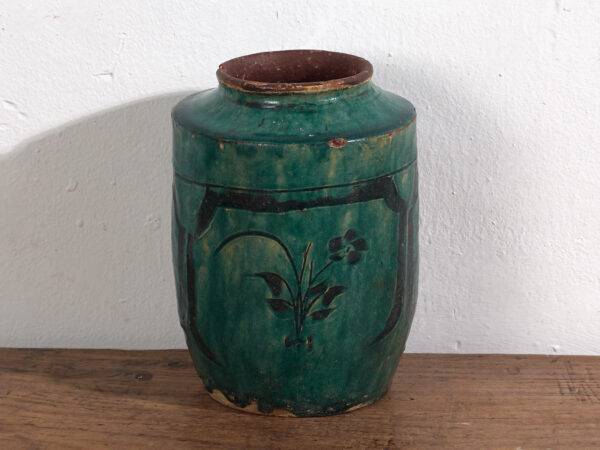 Vase chinois ancien avec détails végétaux (c.1820) #11
