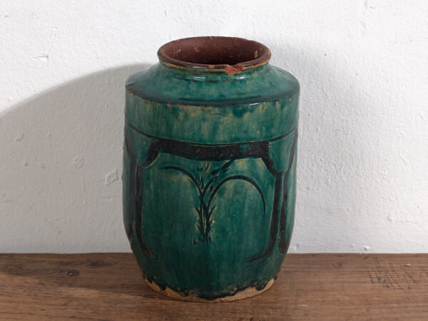 Vase chinois ancien avec détails végétaux (c.1820) #11