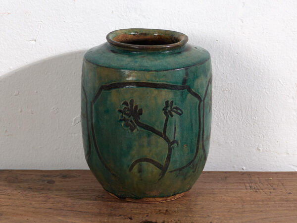 Vase asiatique ancien avec détails floraux (c.1820) #14
