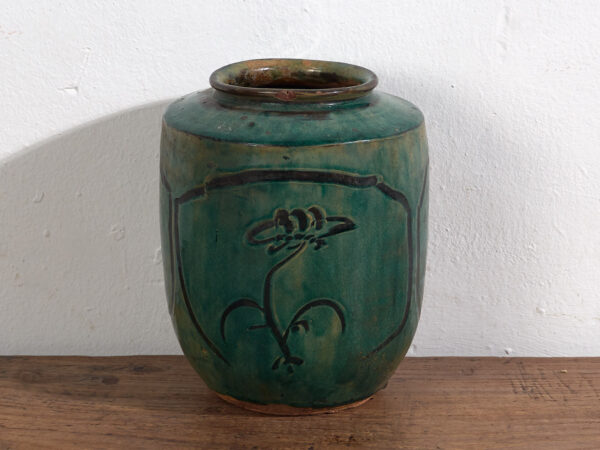 Vase asiatique ancien avec détails floraux (c.1820) #14